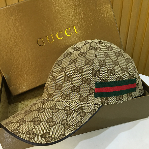 Gucci Original GG Canvas Baseball Hat With Web - PerfectKickZ