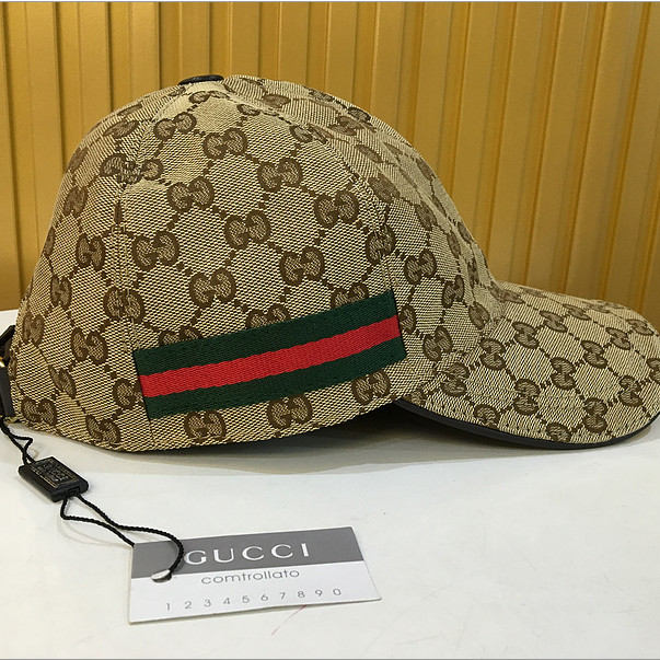 Gucci Original GG Canvas Baseball Hat With Web - 