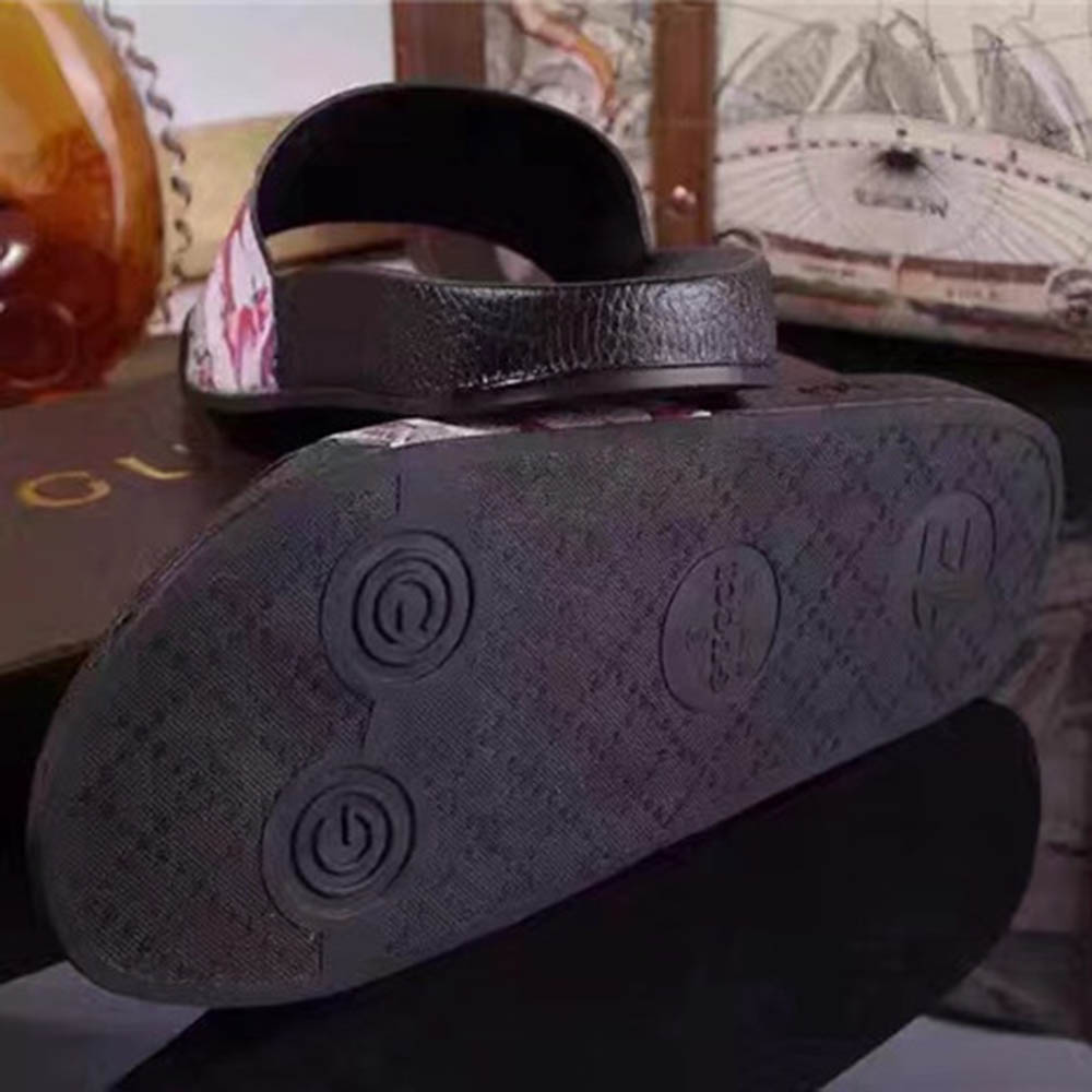 Gucci Bird And Flower Flip Flops - 