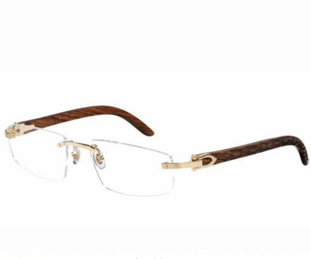 Cartier T8100905 Wood Engraving Eyeglasses Gold - PerfectKickZ