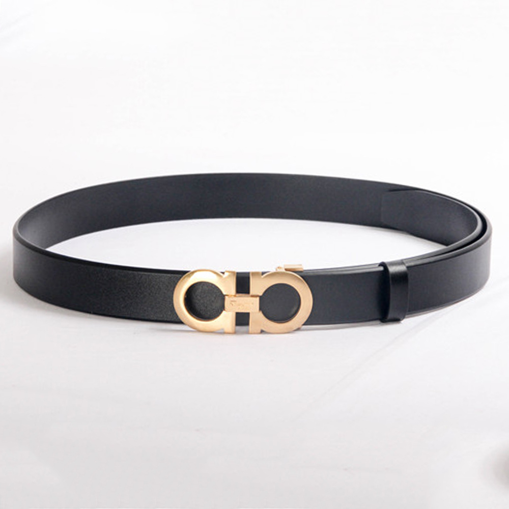 Ferragamo Black Leather Gold Buckle - PerfectKickZ