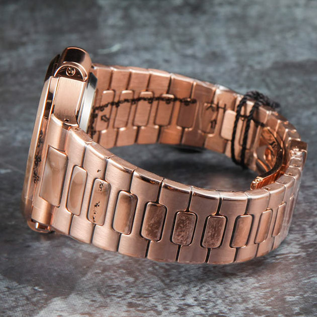 Patek Philipps Sa Rose Gold Watch with Black Dial - PerfectKickZ