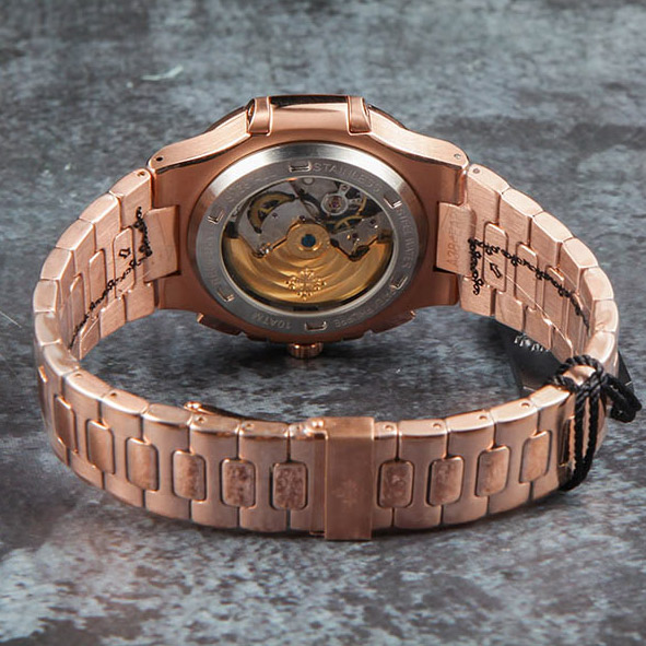 Patek Philipps Sa Rose Gold Watch with Black Dial - PerfectKickZ