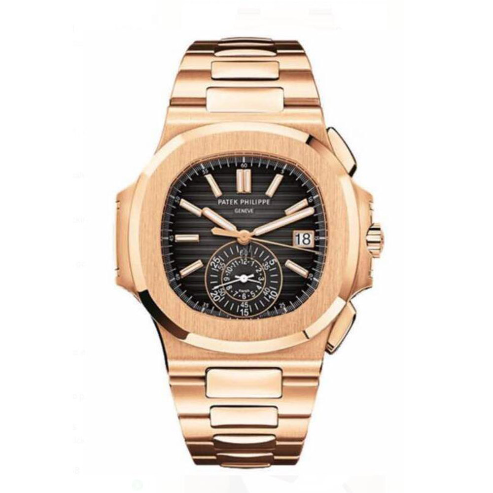 Patek Philipps Sa Rose Gold Watch with Black Dial - PerfectKickZ