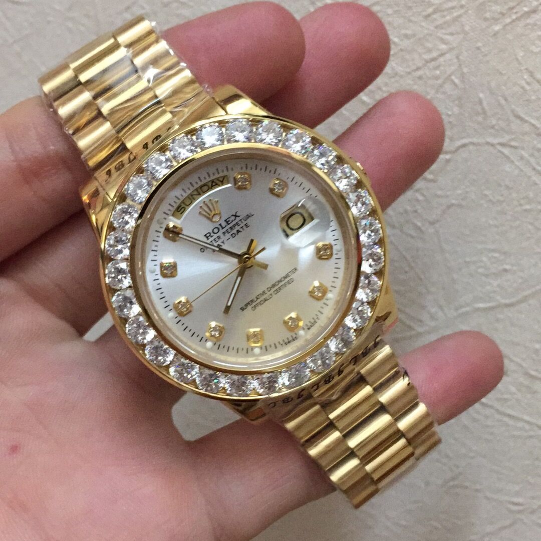 Rolex 40MM 18K Yellow Gold Diamond Watch - PerfectKickZ