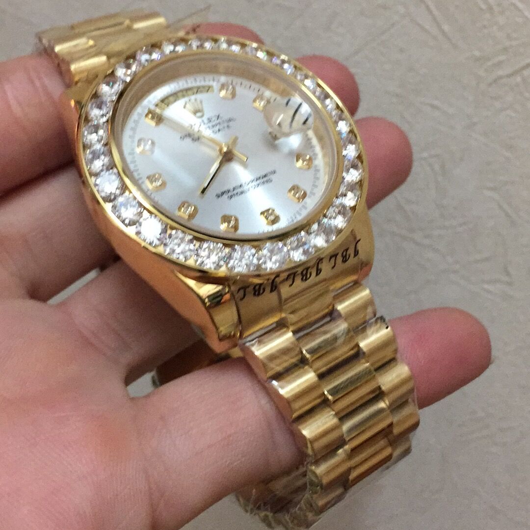 Rolex 40MM 18K Yellow Gold Diamond Watch - PerfectKickZ