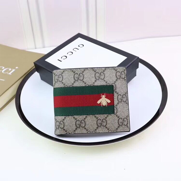 Gucci GG Supreme Bee Bifold Wallet - PerfectKickZ