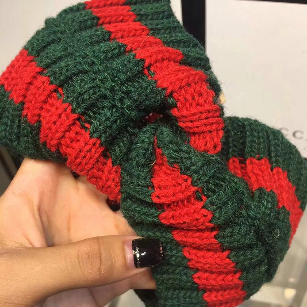 Gucci Green And Red Wool Web Headband  - PerfectKickZ