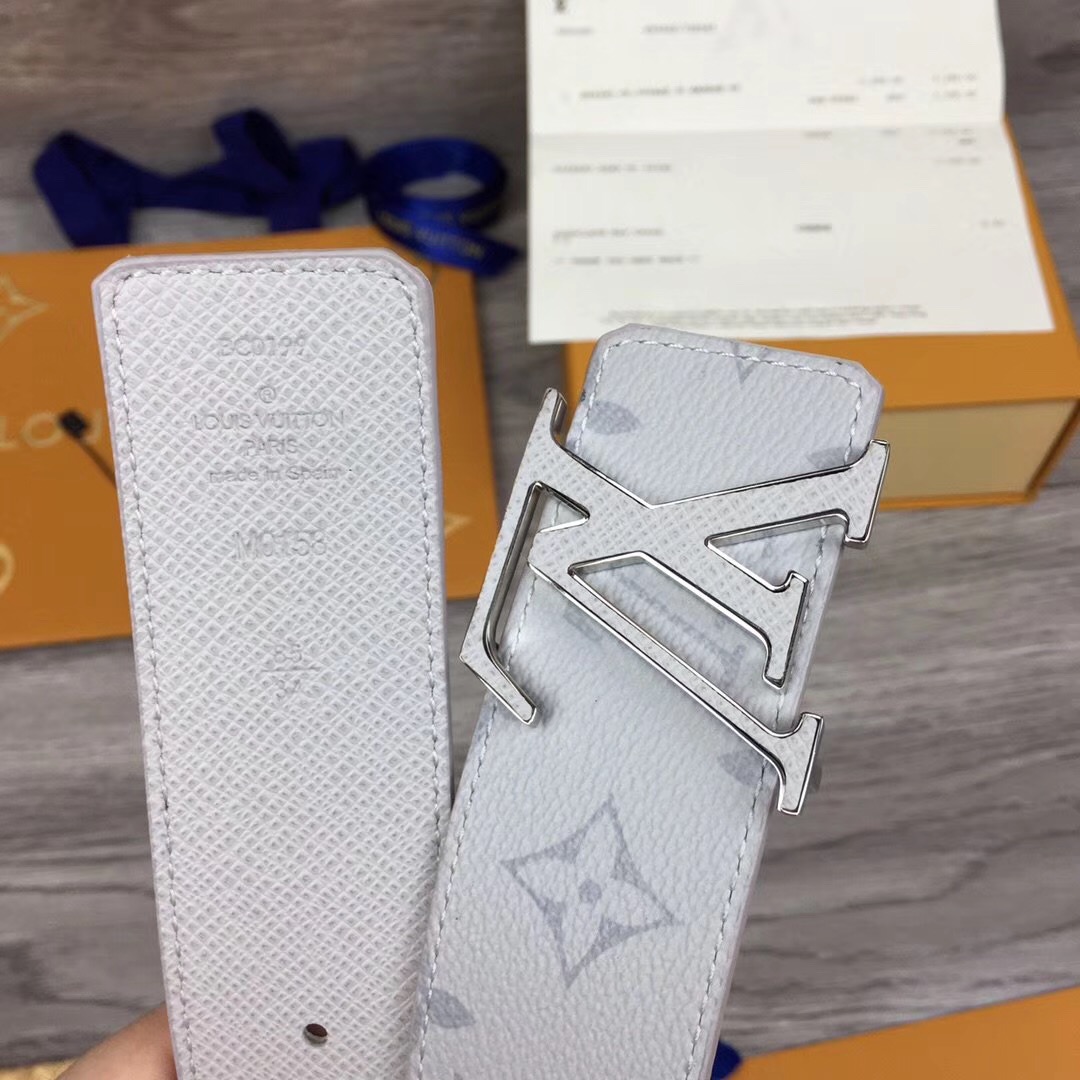 Louis Vuitton Initiales Reversible Belt  In White - PerfectKickZ