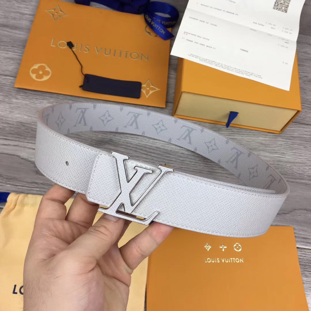 Louis Vuitton Initiales Reversible Belt  In White - PerfectKickZ