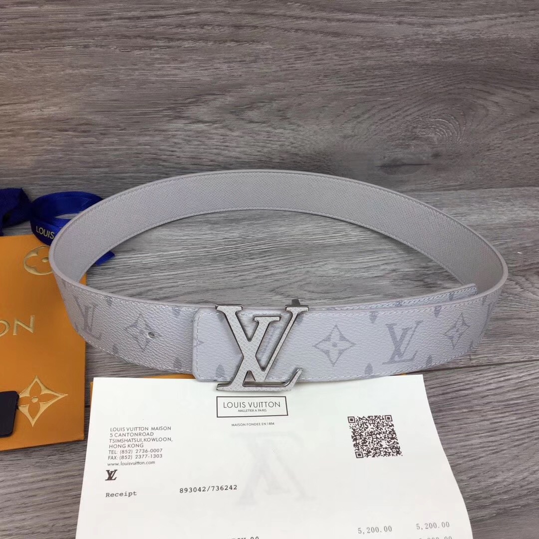 Louis Vuitton Initiales Reversible Belt  In White - PerfectKickZ
