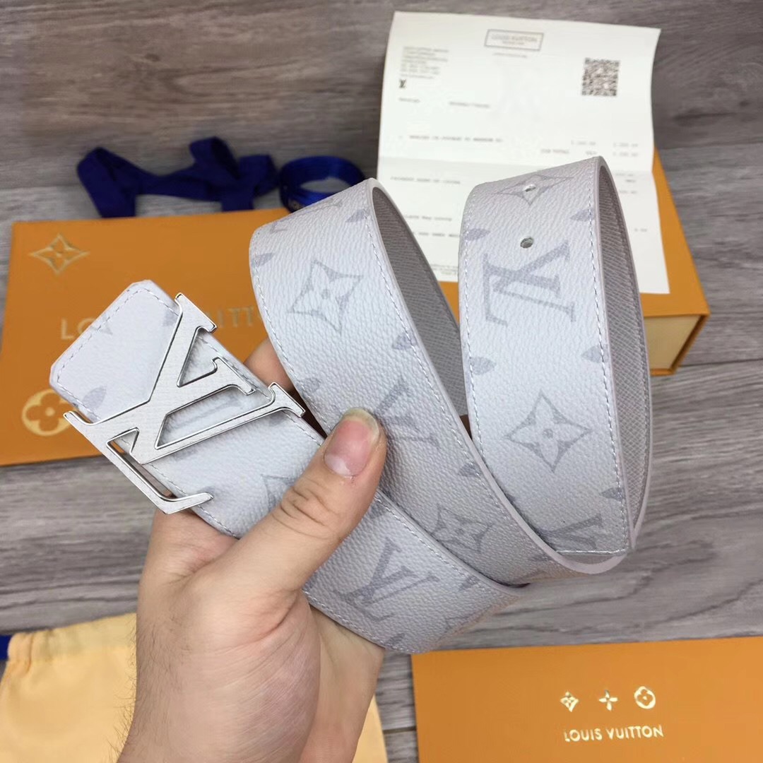 Louis Vuitton Initiales Reversible Belt  In White - PerfectKickZ