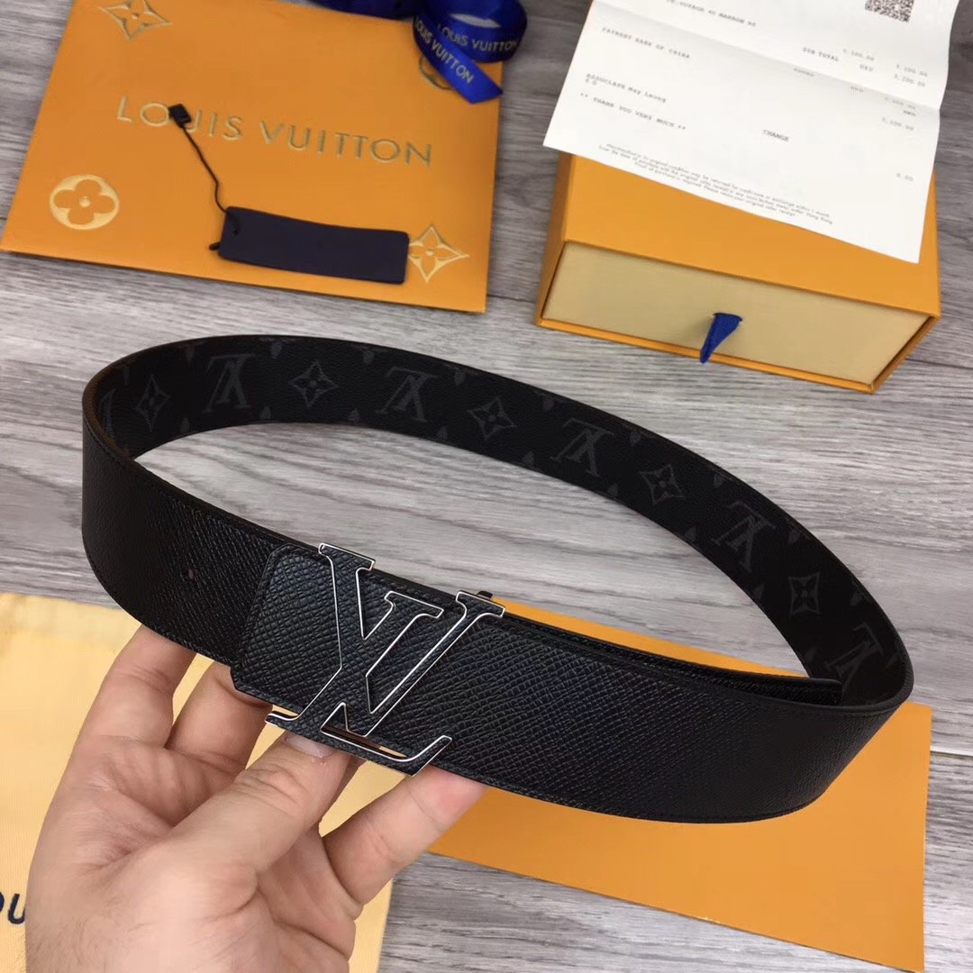 Louis Vuitton Initiales Reversible Belt In Black - PerfectKickZ