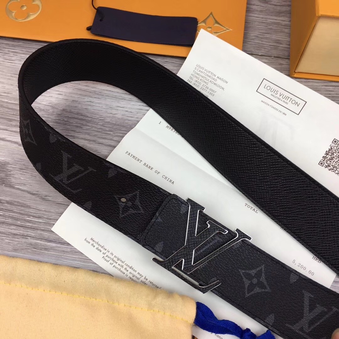 Louis Vuitton Initiales Reversible Belt In Black - PerfectKickZ