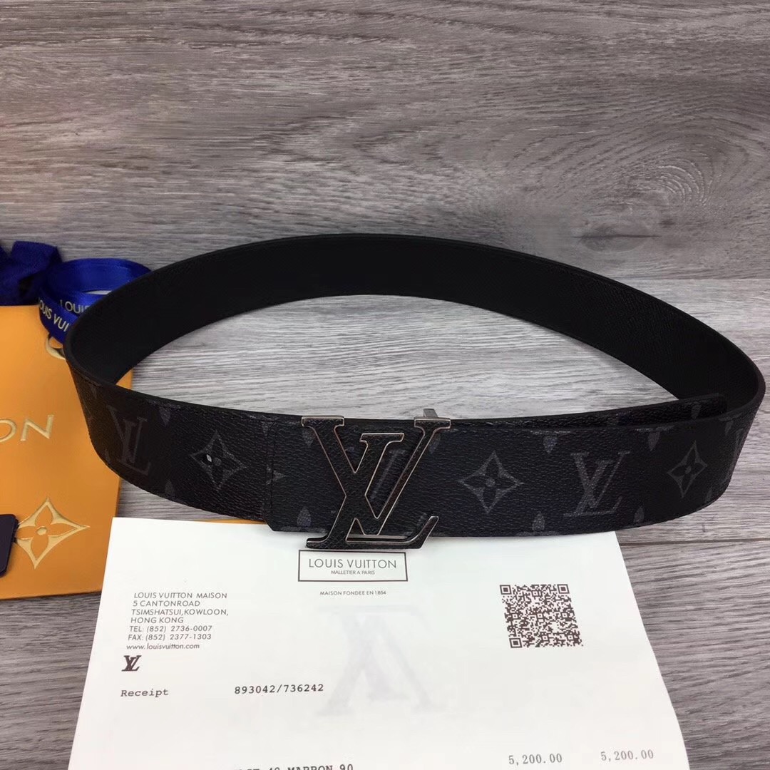 Louis Vuitton Initiales Reversible Belt In Black - PerfectKickZ