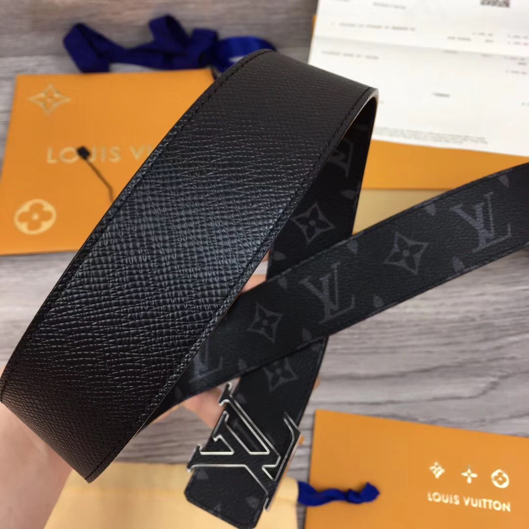 Louis Vuitton Initiales Reversible Belt In Black - PerfectKickZ