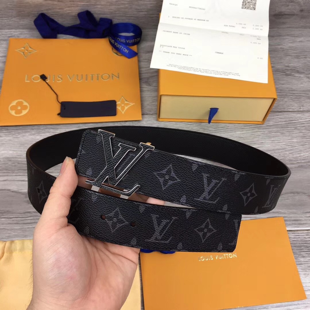 Louis Vuitton Initiales Reversible Belt In Black - PerfectKickZ