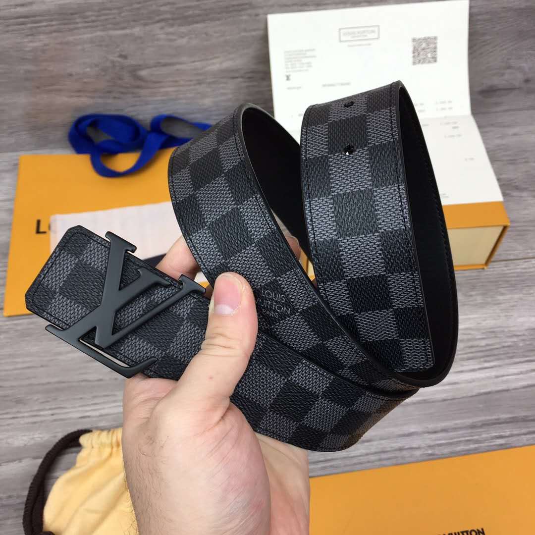 Louis Vuitton Damier Belt In Black - PerfectKickZ