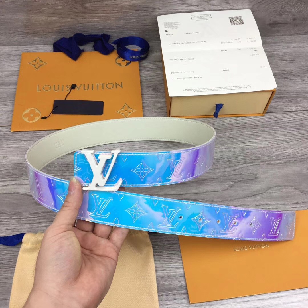 Louis Vuitton Iridescent Monogram 40MM Belt  - PerfectKickZ