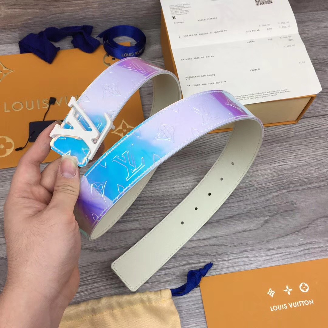 Louis Vuitton Iridescent Monogram 40MM Belt  - PerfectKickZ