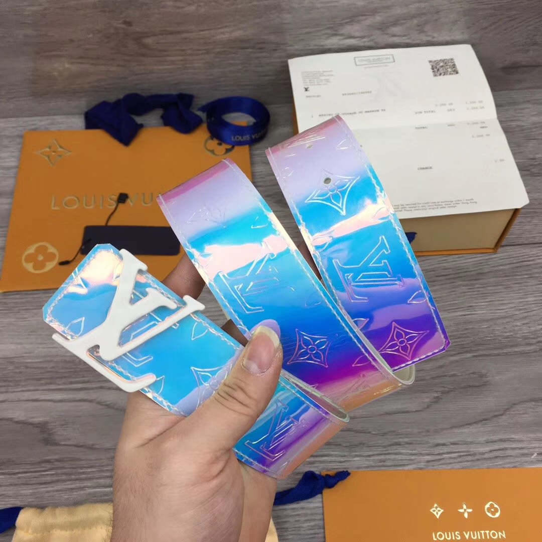 Louis Vuitton Iridescent Monogram 40MM Belt  - PerfectKickZ
