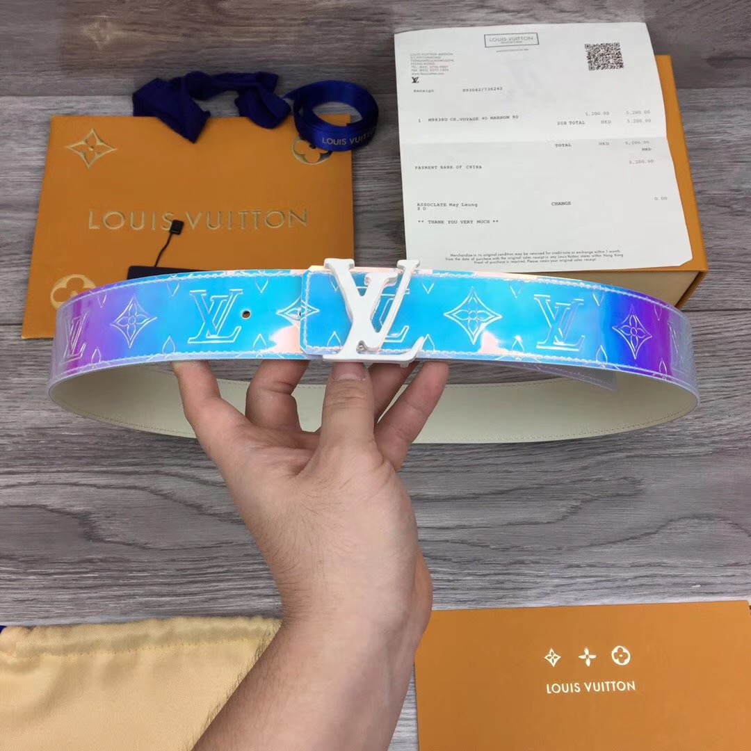 Louis Vuitton Iridescent Monogram 40MM Belt  - PerfectKickZ