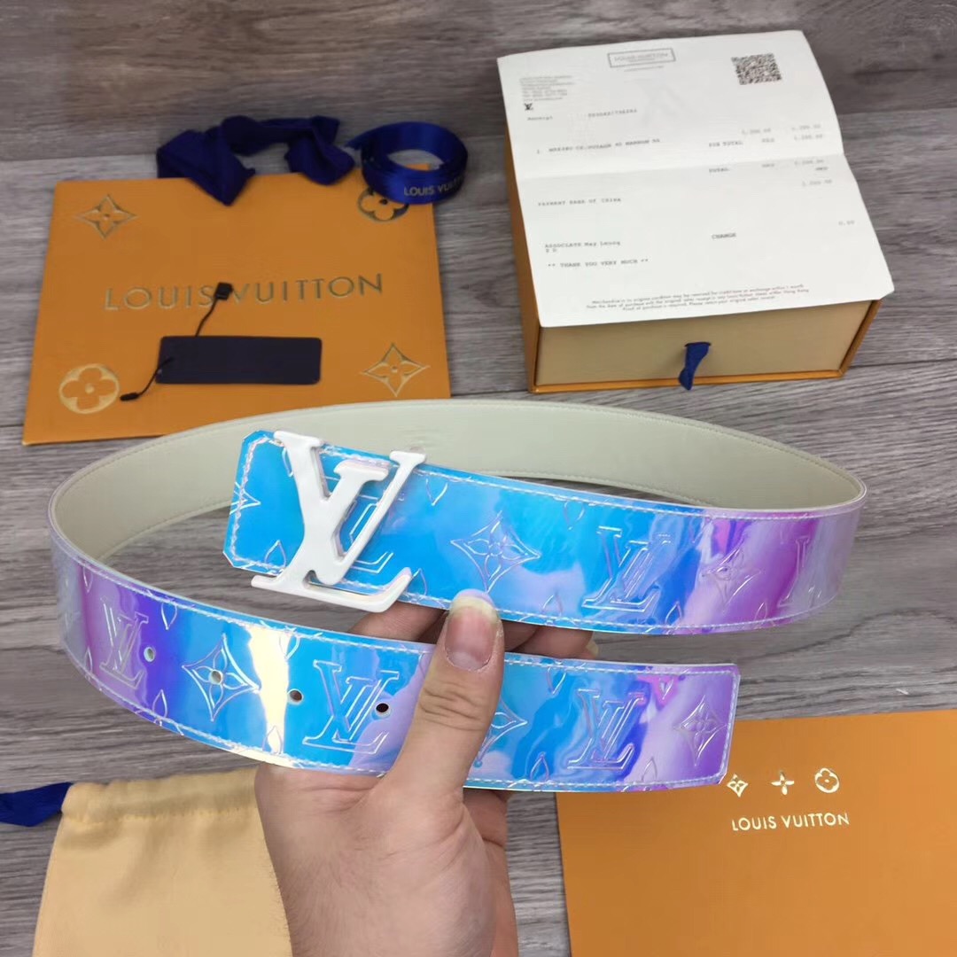 Louis Vuitton Iridescent Monogram 40MM Belt  - PerfectKickZ
