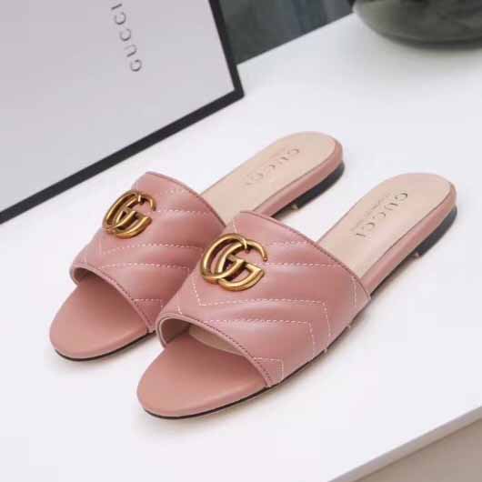 Gucci Women's Slide Sandal With Double G - PerfectKickZ
