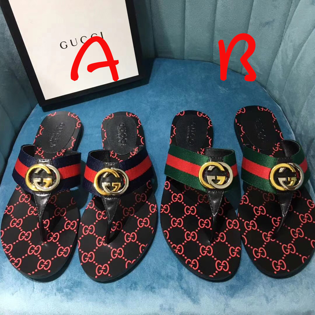 Gucci Women's GG Web Thong Sandals - PerfectKickZ