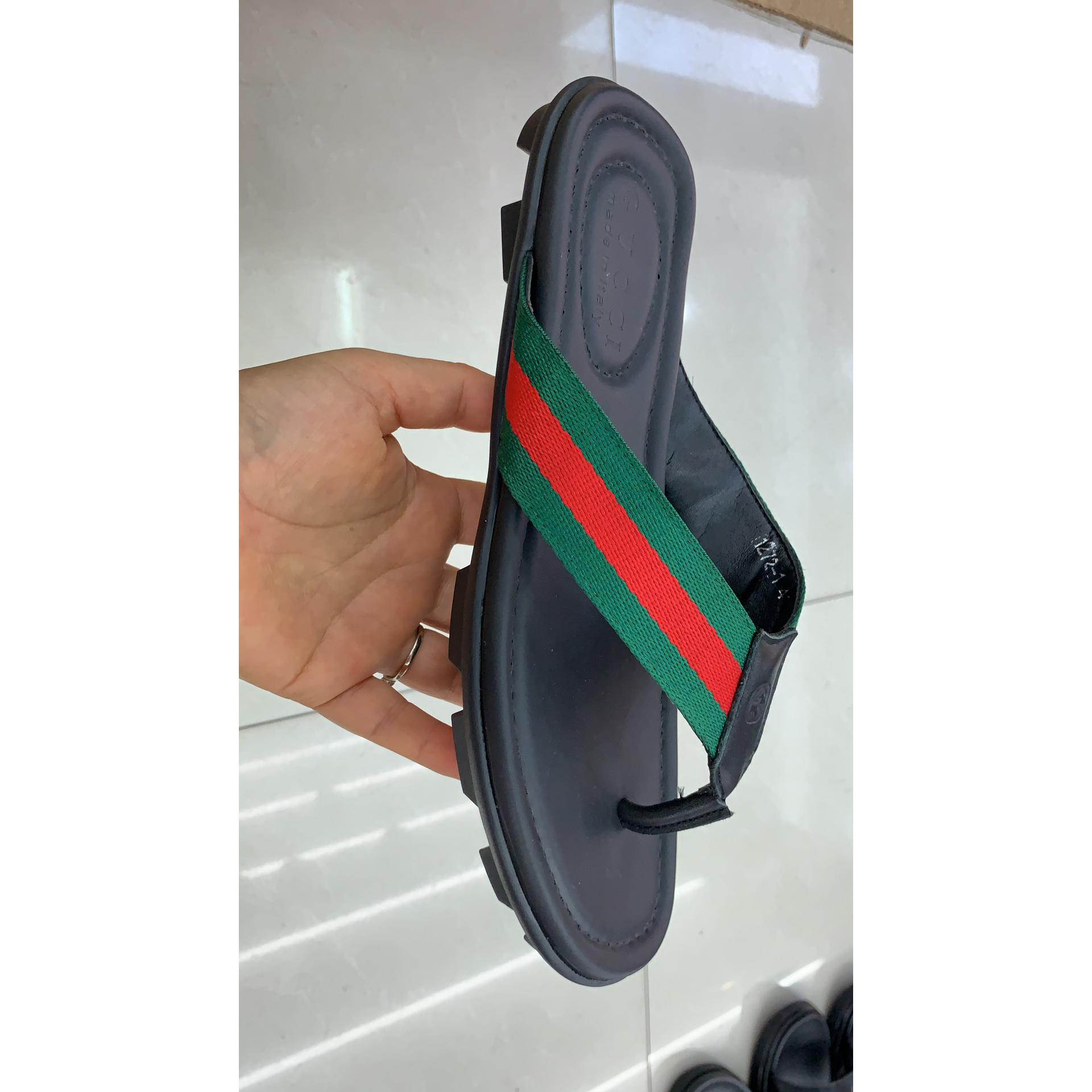 Gucci Web Flip Flops - PerfectKickZ