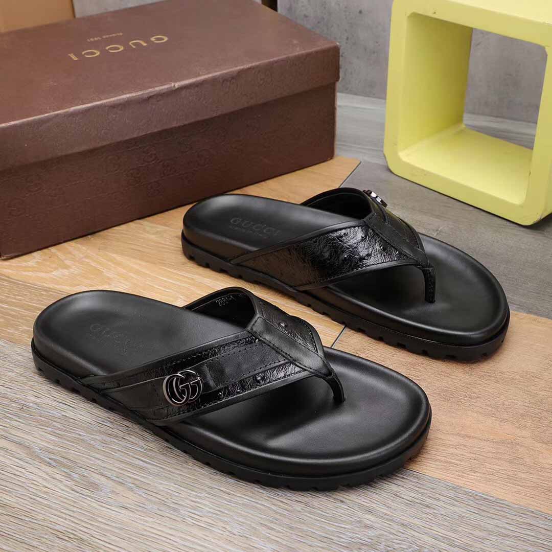 Gucci GG Slides Thong Sandals  - PerfectKickZ