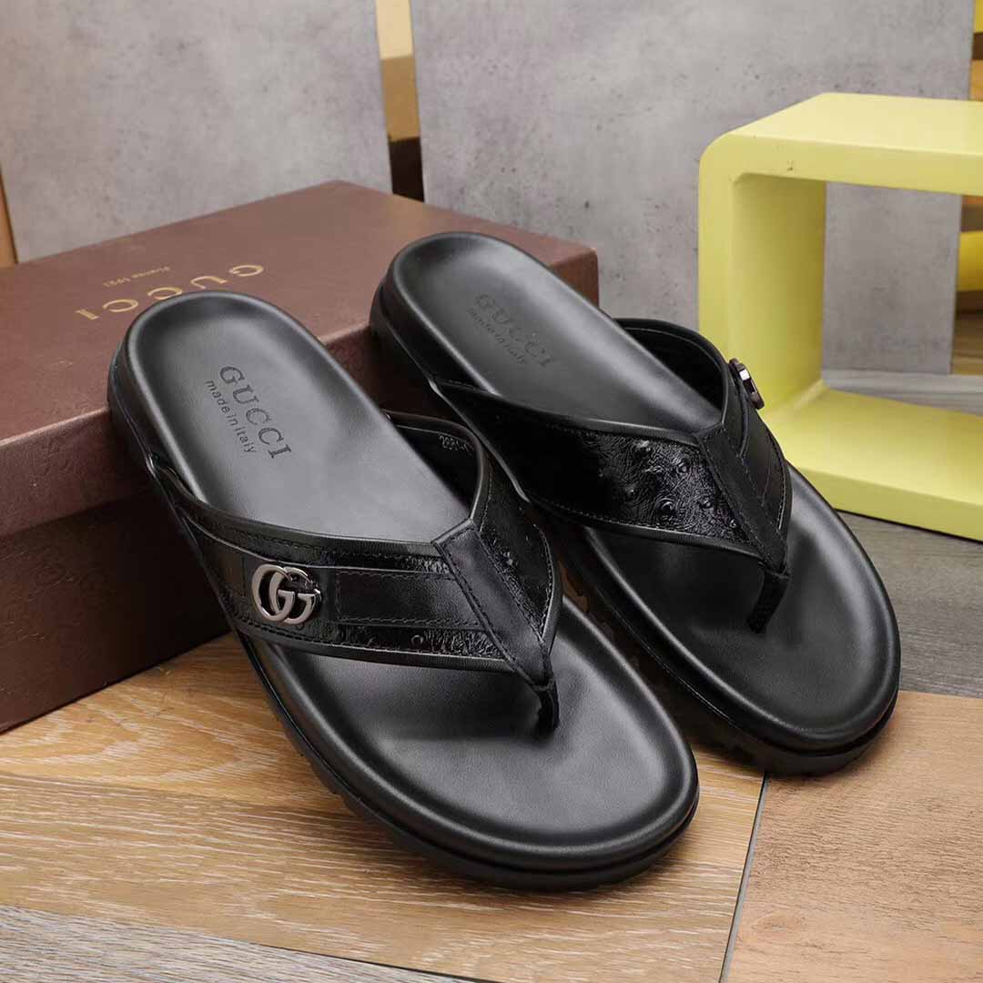 Gucci GG Slides Thong Sandals  - PerfectKickZ