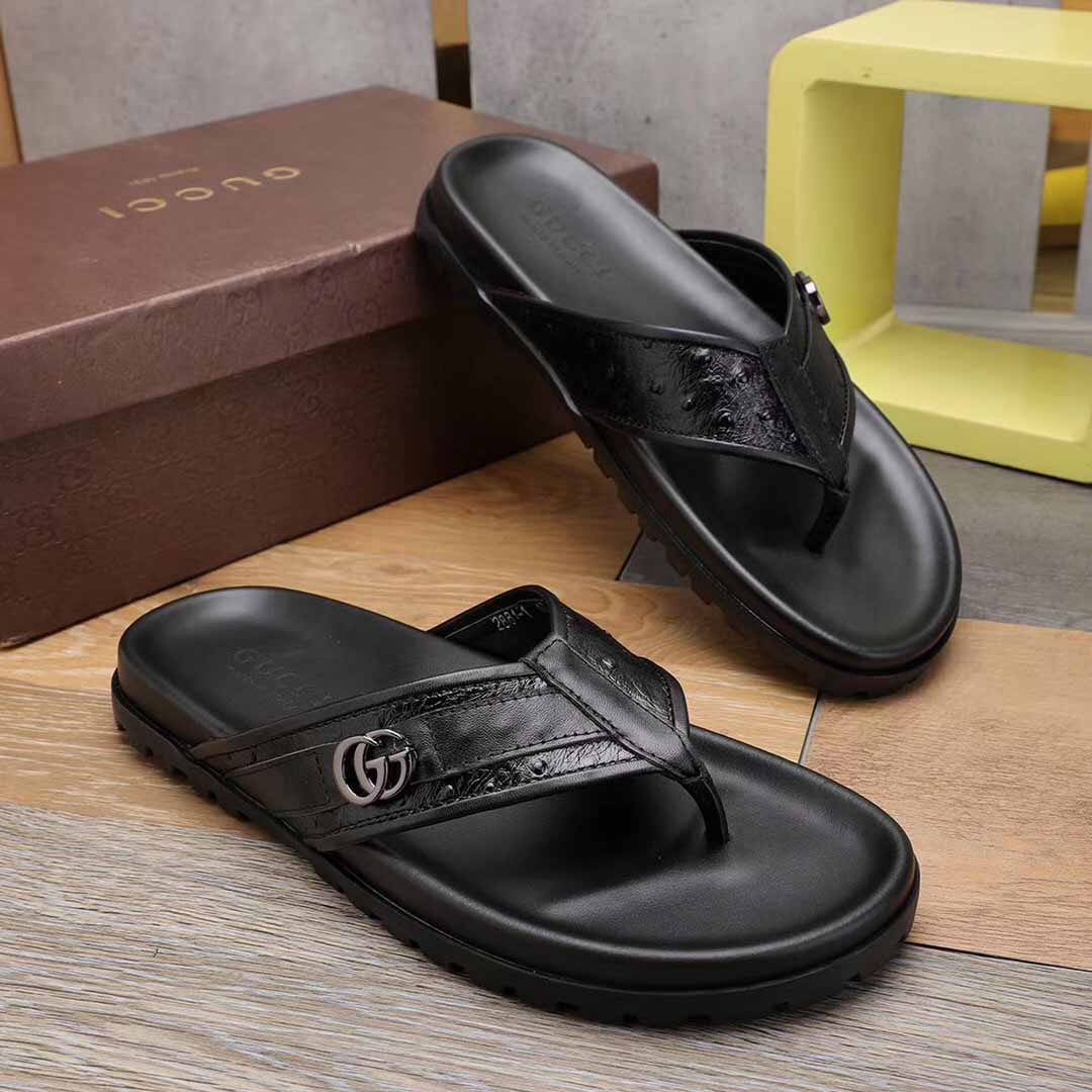 Gucci GG Slides Thong Sandals  - PerfectKickZ