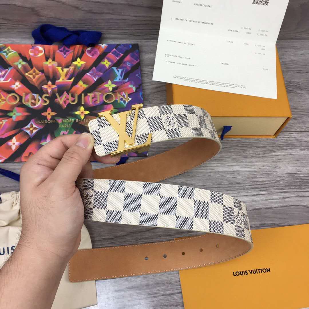 Louis Vuitton Initiales Damier Belt - PerfectKickZ