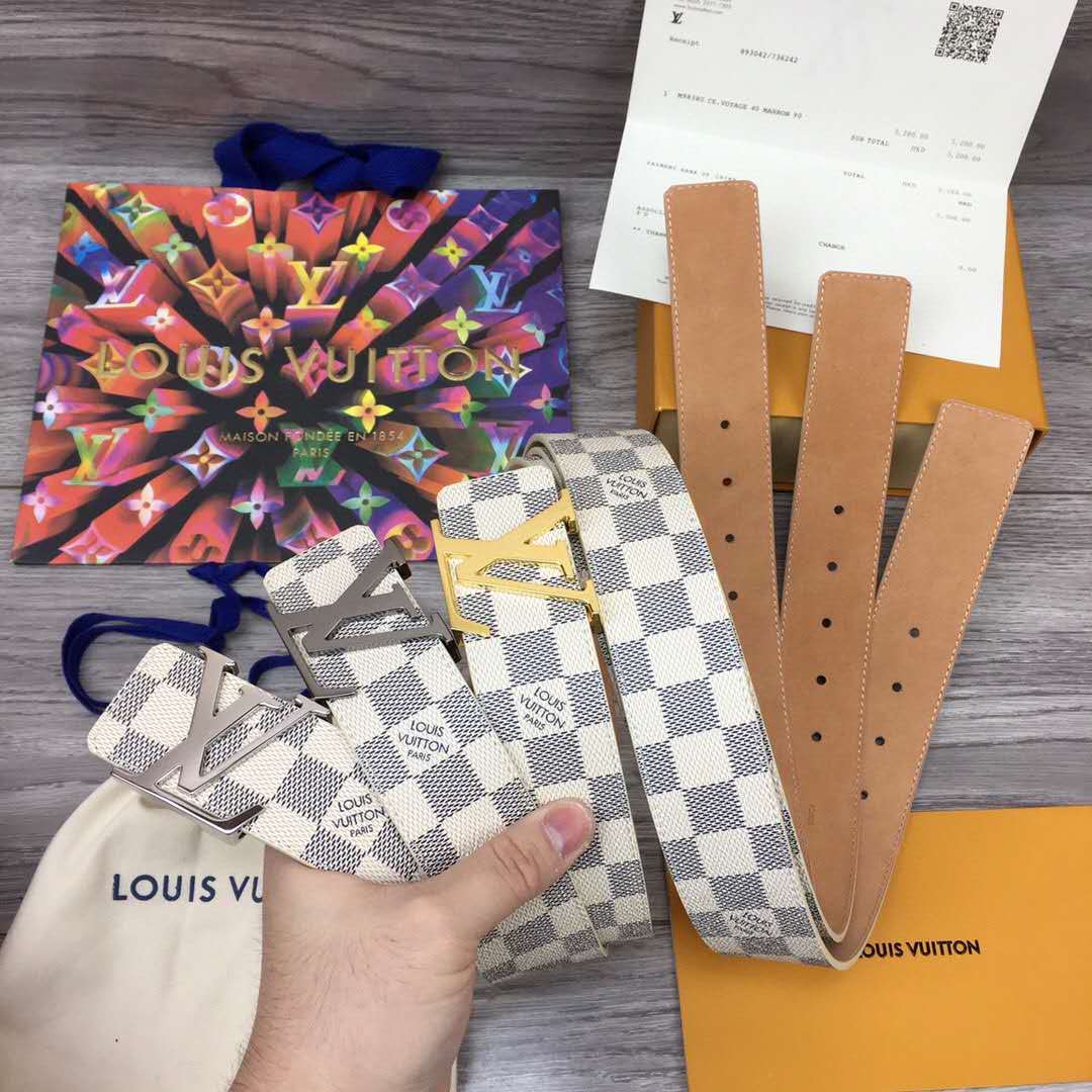 Louis Vuitton Initiales Damier Belt - PerfectKickZ