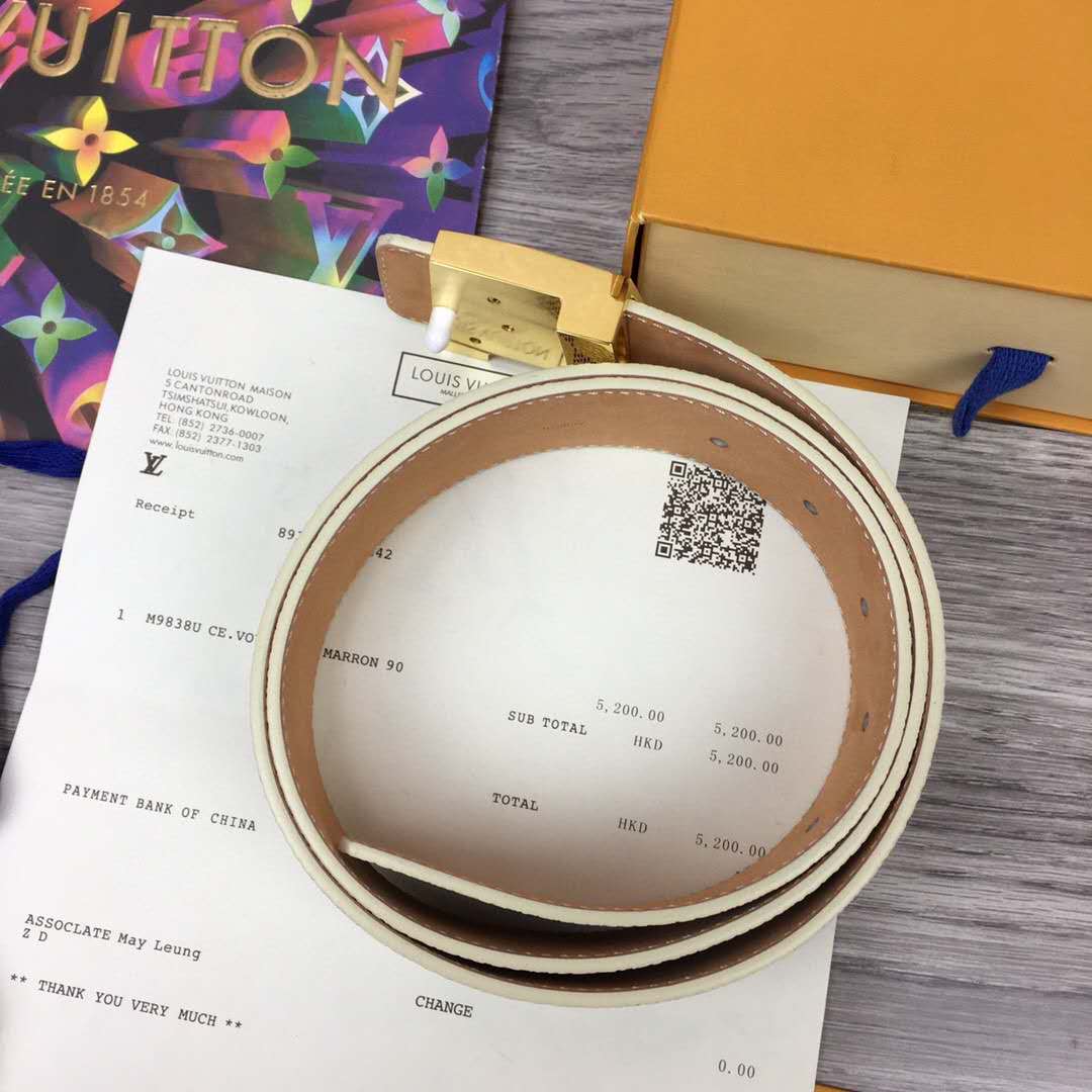 Louis Vuitton Initiales Damier Belt - PerfectKickZ