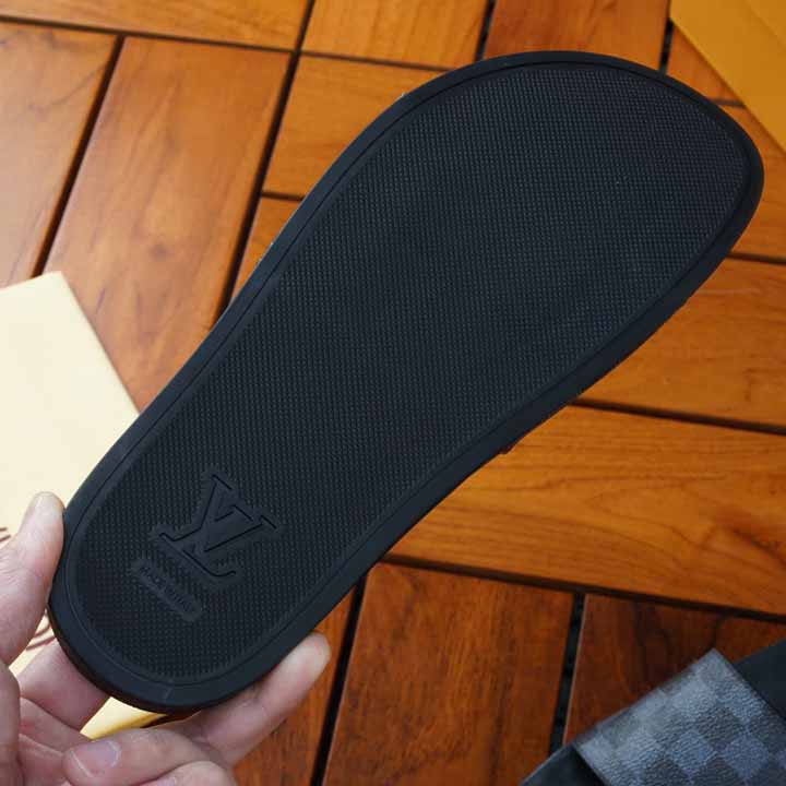 Louis Vuitton Black Damier Sandals - PerfectKickZ