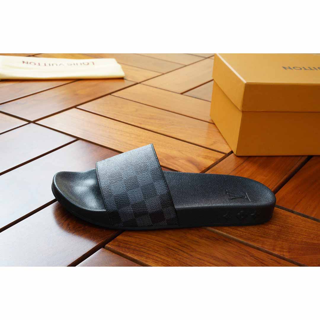 Louis Vuitton Black Damier Sandals - PerfectKickZ