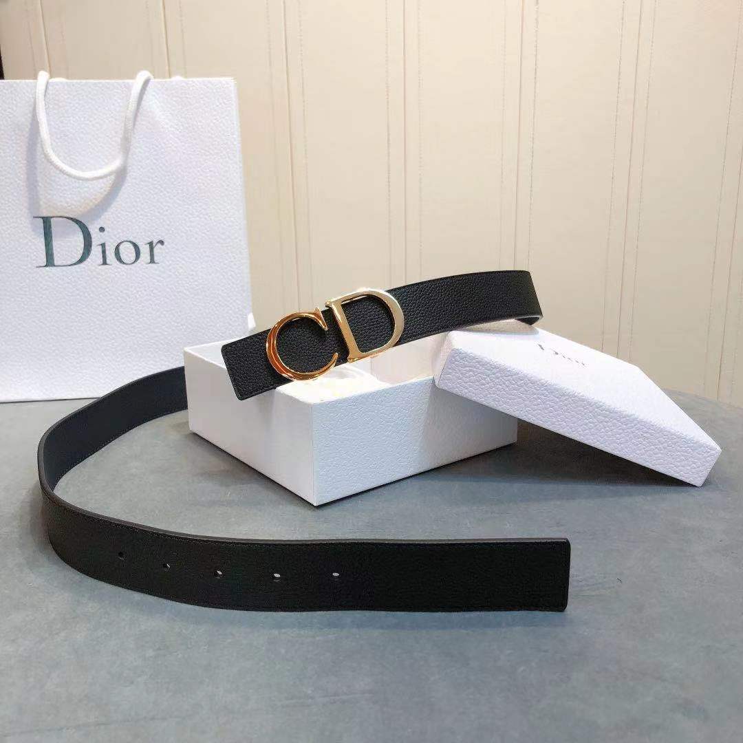 Dior 'CD' Leather Belt - PerfectKickZ