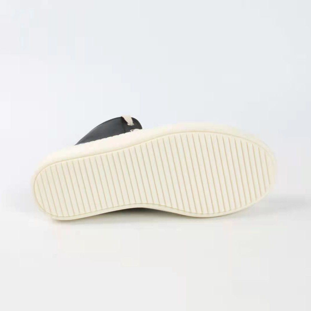 Rick Owens Black Leather High Top Sneakers - PerfectKickZ