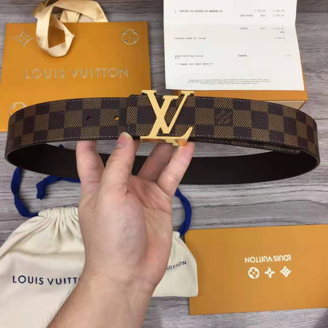 Louis Vuitton Initiales Damier Belt - PerfectKickZ
