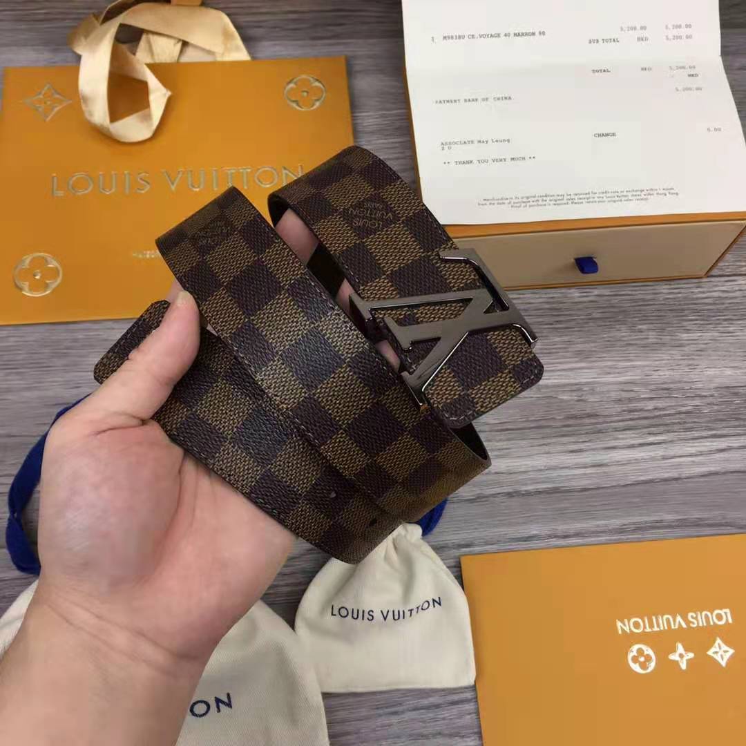 Louis Vuitton Initiales Damier Belt - PerfectKickZ