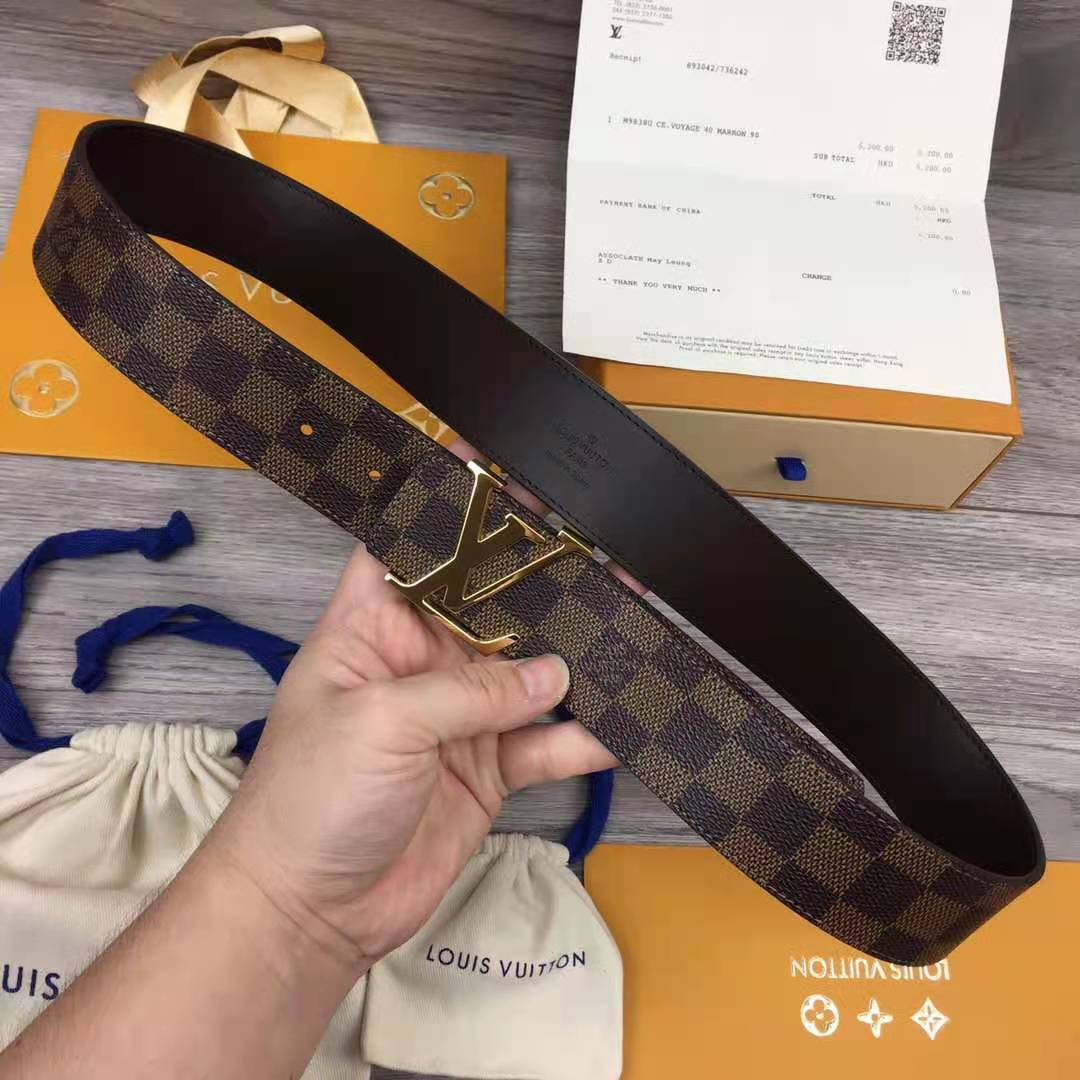 Louis Vuitton Initiales Damier Belt - PerfectKickZ
