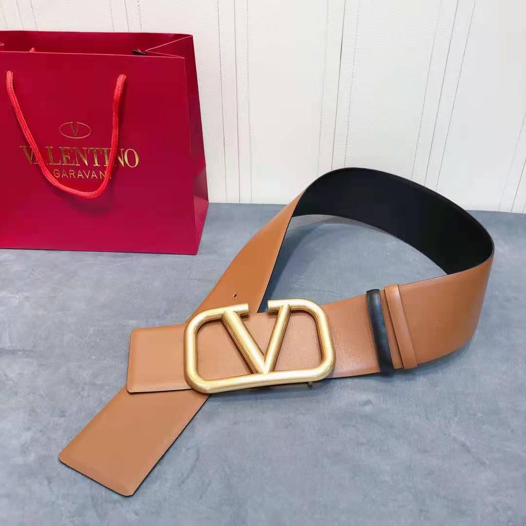 Vlone Leather Belt with V Buckle (width 4.0cm) - PerfectKickZ