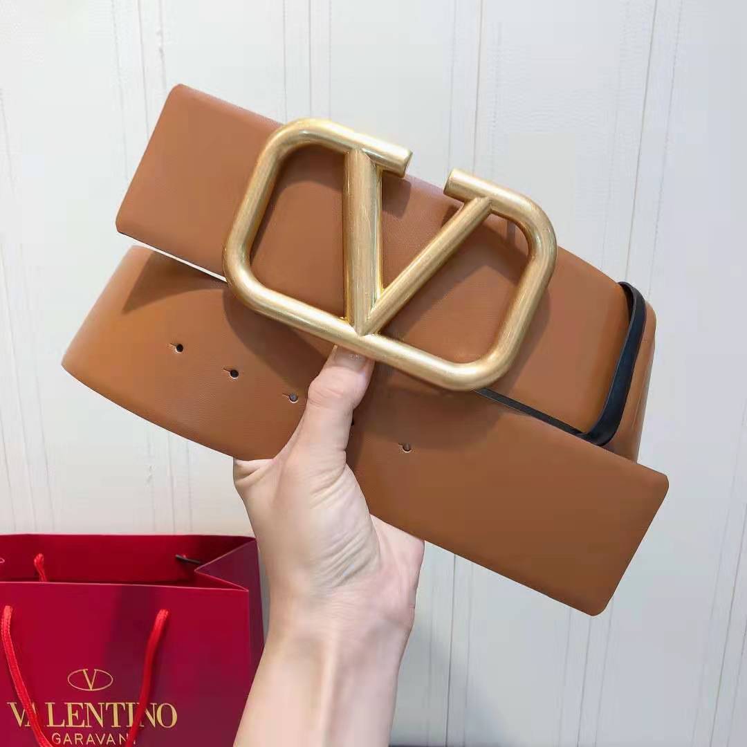 Vlone Leather Belt with V Buckle (width 4.0cm) - PerfectKickZ