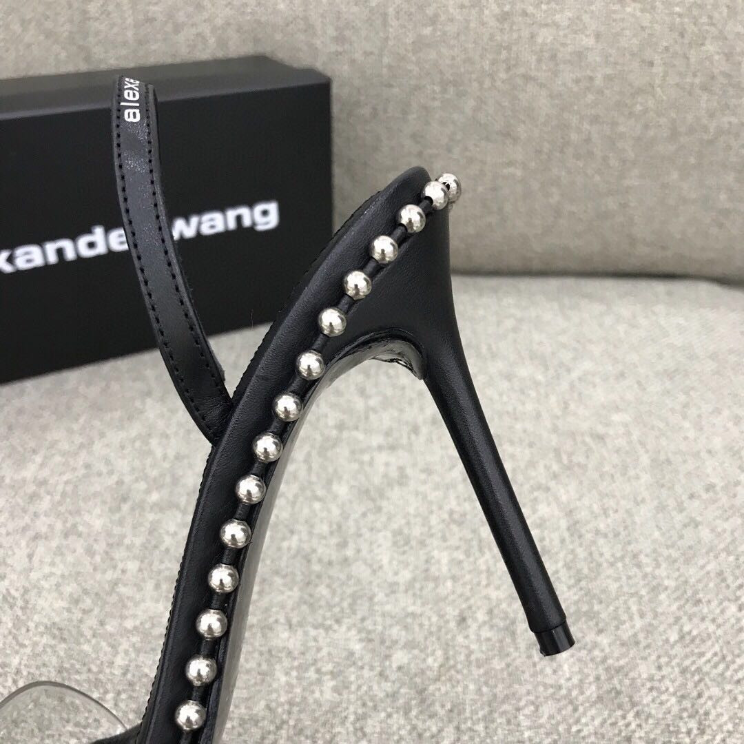 Alexander Wang Nova Satin Crystal Sandal In Black - PerfectKickZ