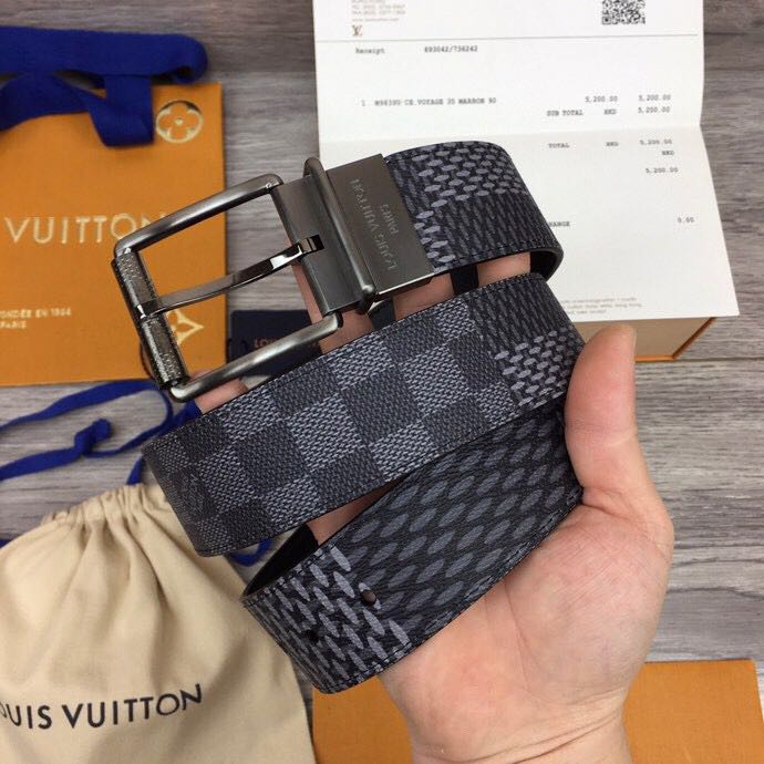 Louis Vuitton Damier Print 40MM Belt - PerfectKickZ