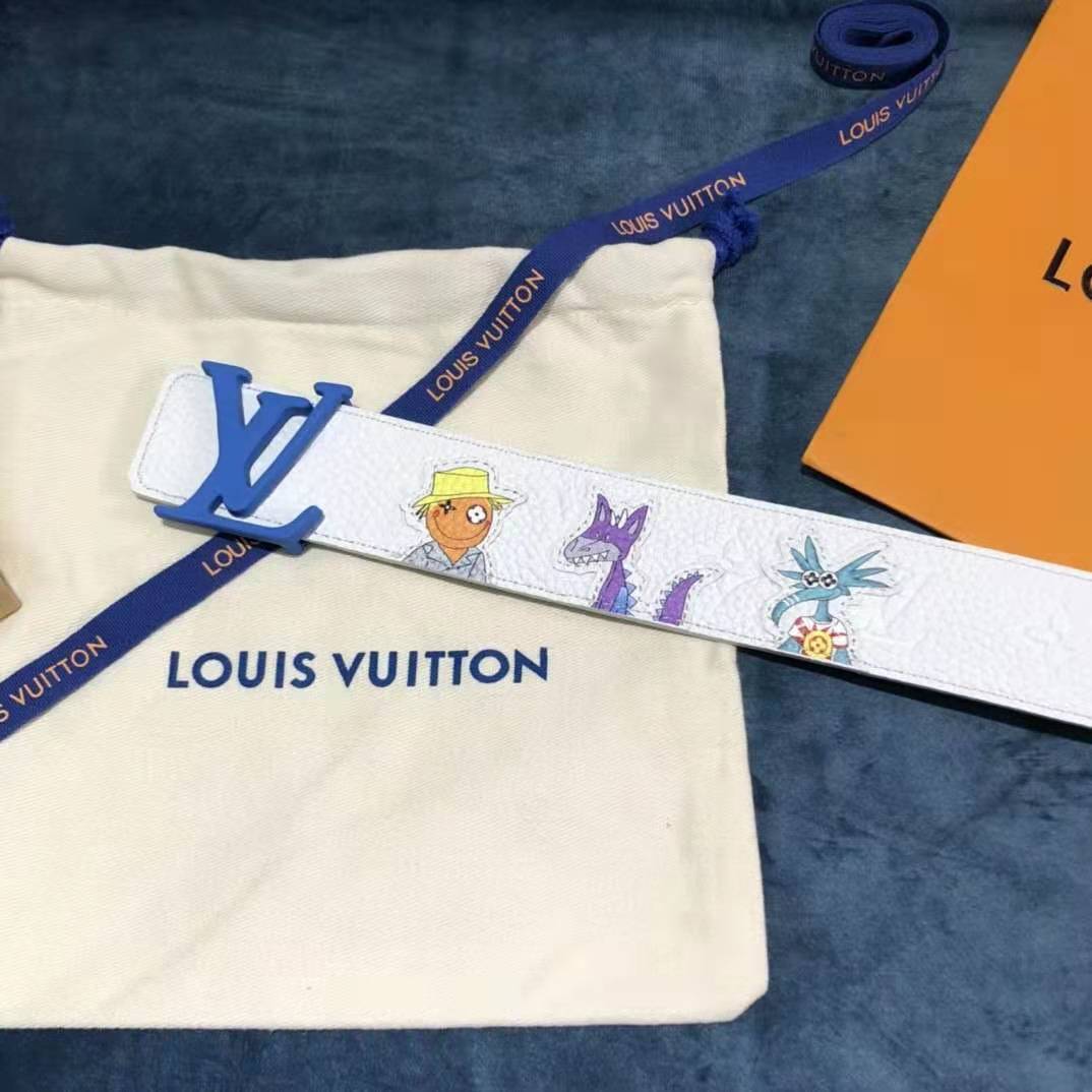 Louis Vuitton Carton White Belt 40MM - PerfectKickZ