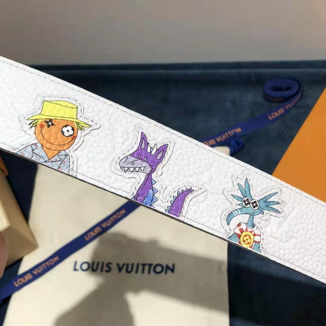 Louis Vuitton Carton White Belt 40MM - PerfectKickZ