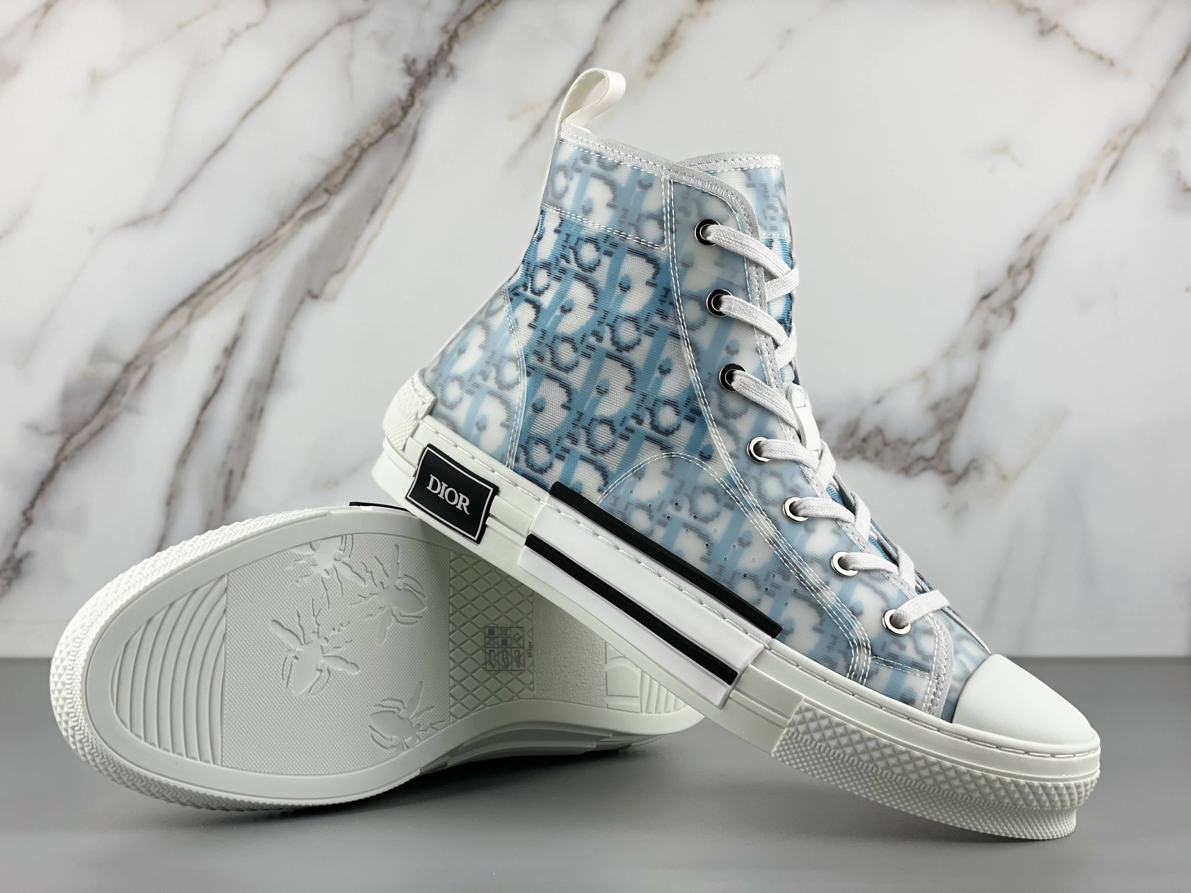 Dior B23 High Top Blue Oblique Pixel  - PerfectKickZ